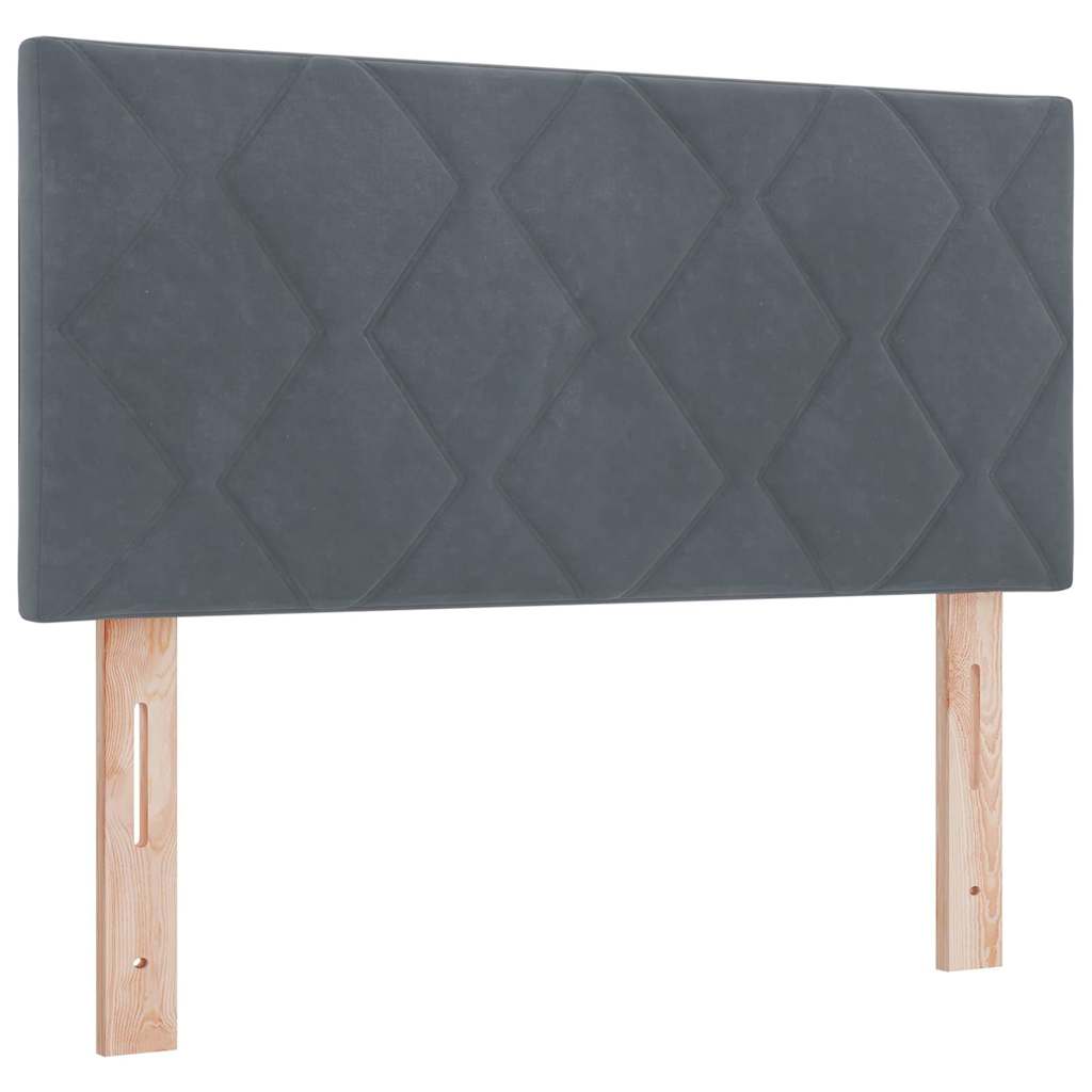 LED Box Spring Krevet Tamno siva 100 x 200 cm Baršun