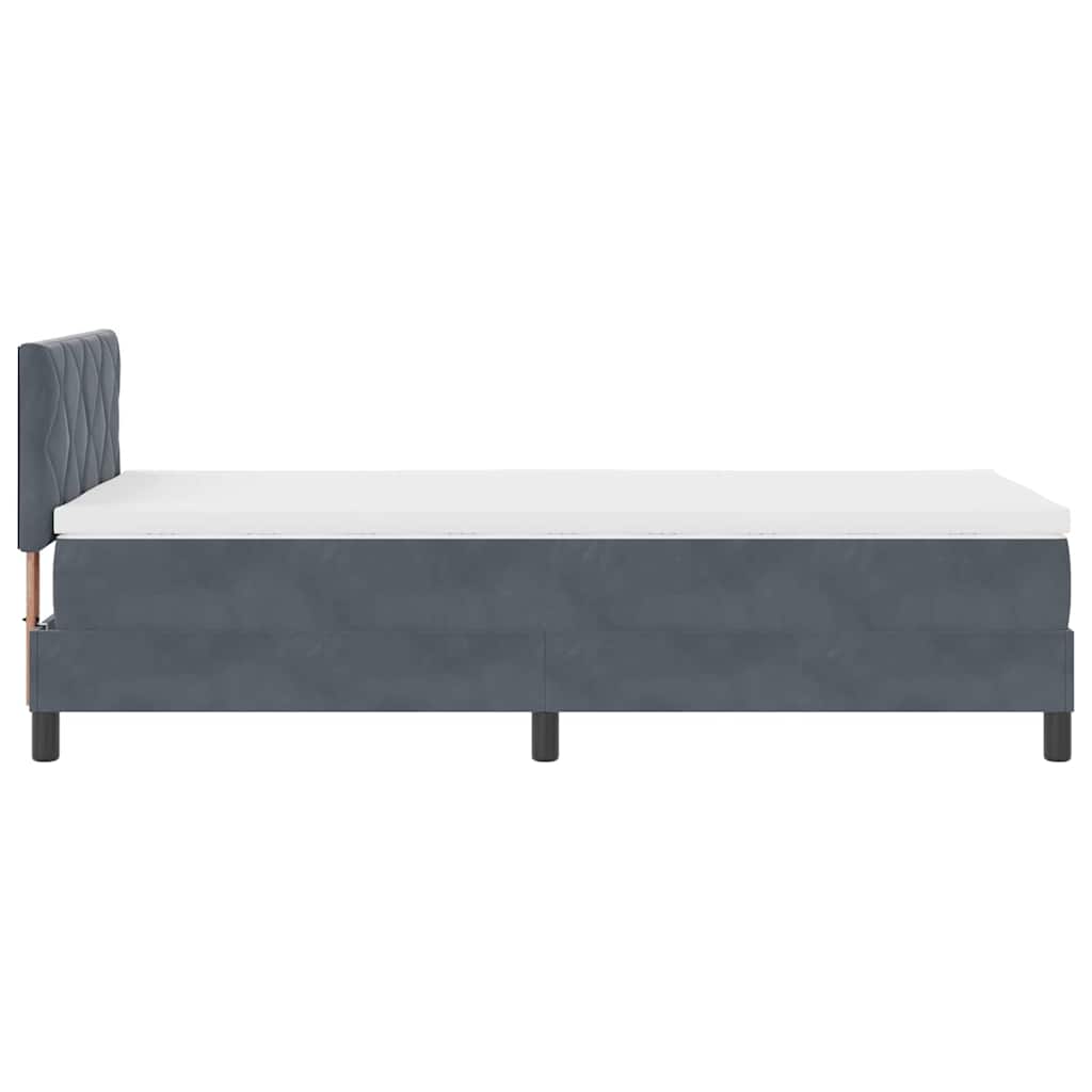 LED Box Spring Krevet Tamno siva 100 x 200 cm Baršun