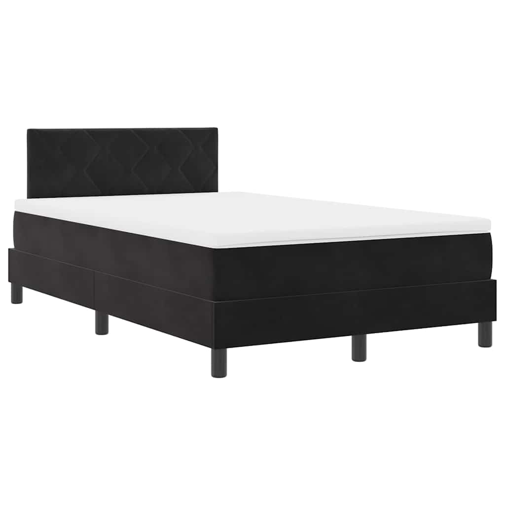 LED Box Spring Krevet s LED trakama Crna 120 x 190 cm Baršun