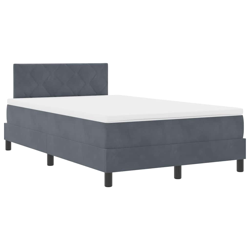 LED Box Spring Krevet Tamno siva 120 x 200 cm Baršun