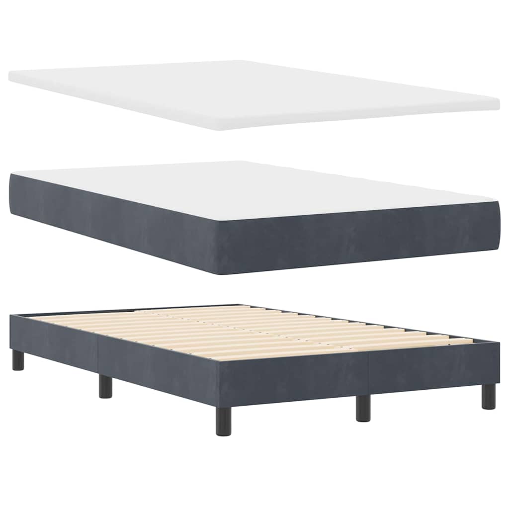 LED Box Spring Krevet Tamno siva 120 x 200 cm Baršun