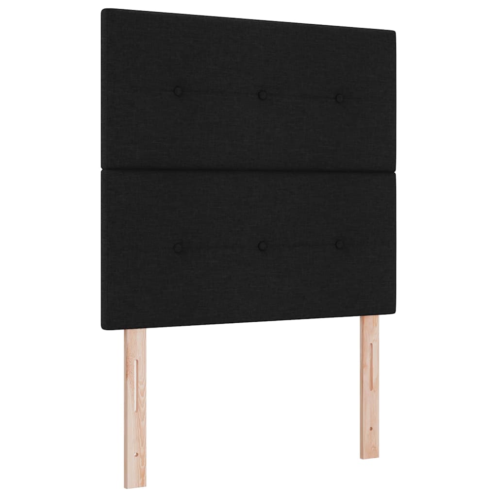 LED Box Spring Krevet s uzglavljem Crna 90 x 190 cm tkanina