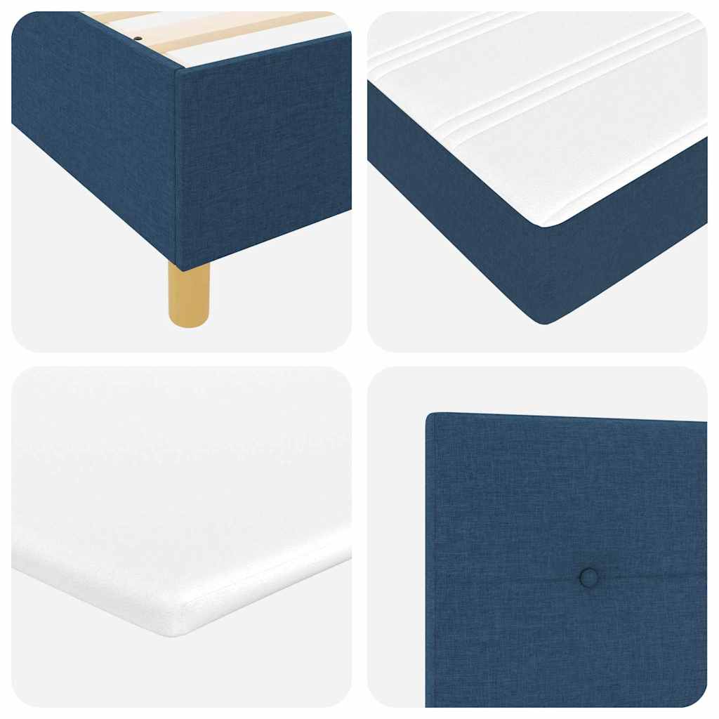 LED Box Spring Krevet s uzglavljem Plava 120 x 190 cm tkanina