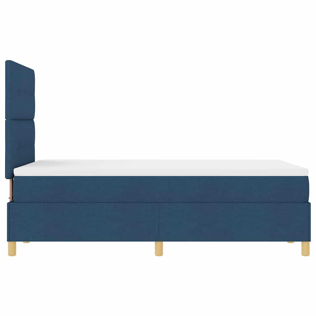LED Box Spring Krevet s uzglavljem Plava 120 x 190 cm tkanina