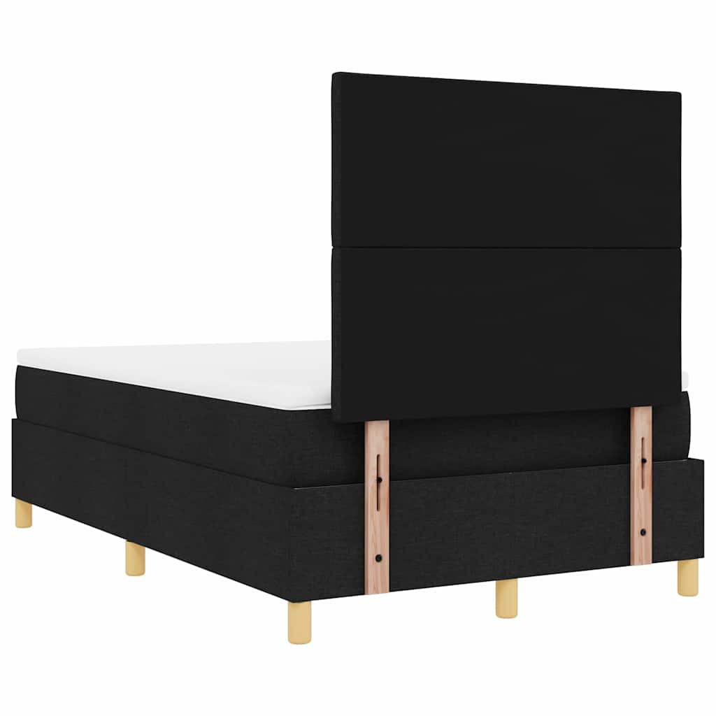 LED Box Spring Krevet s uzglavljem Crna 120 x 200 cm tkanina