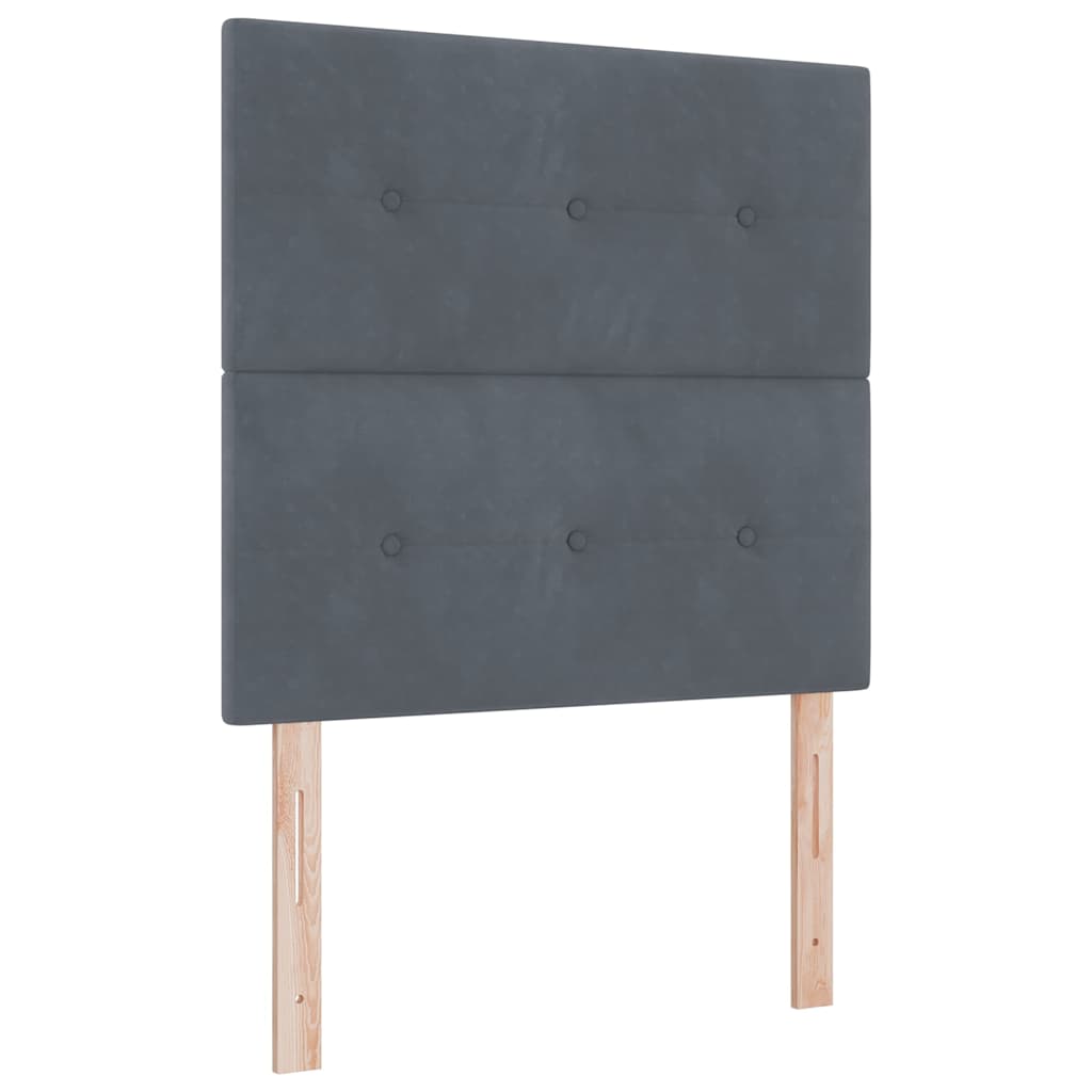 LED Box Spring Krevet Tamno siva 90 x 200 cm Baršun