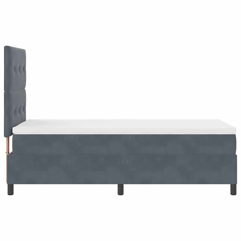 LED Box Spring Krevet Tamno siva 90 x 200 cm Baršun