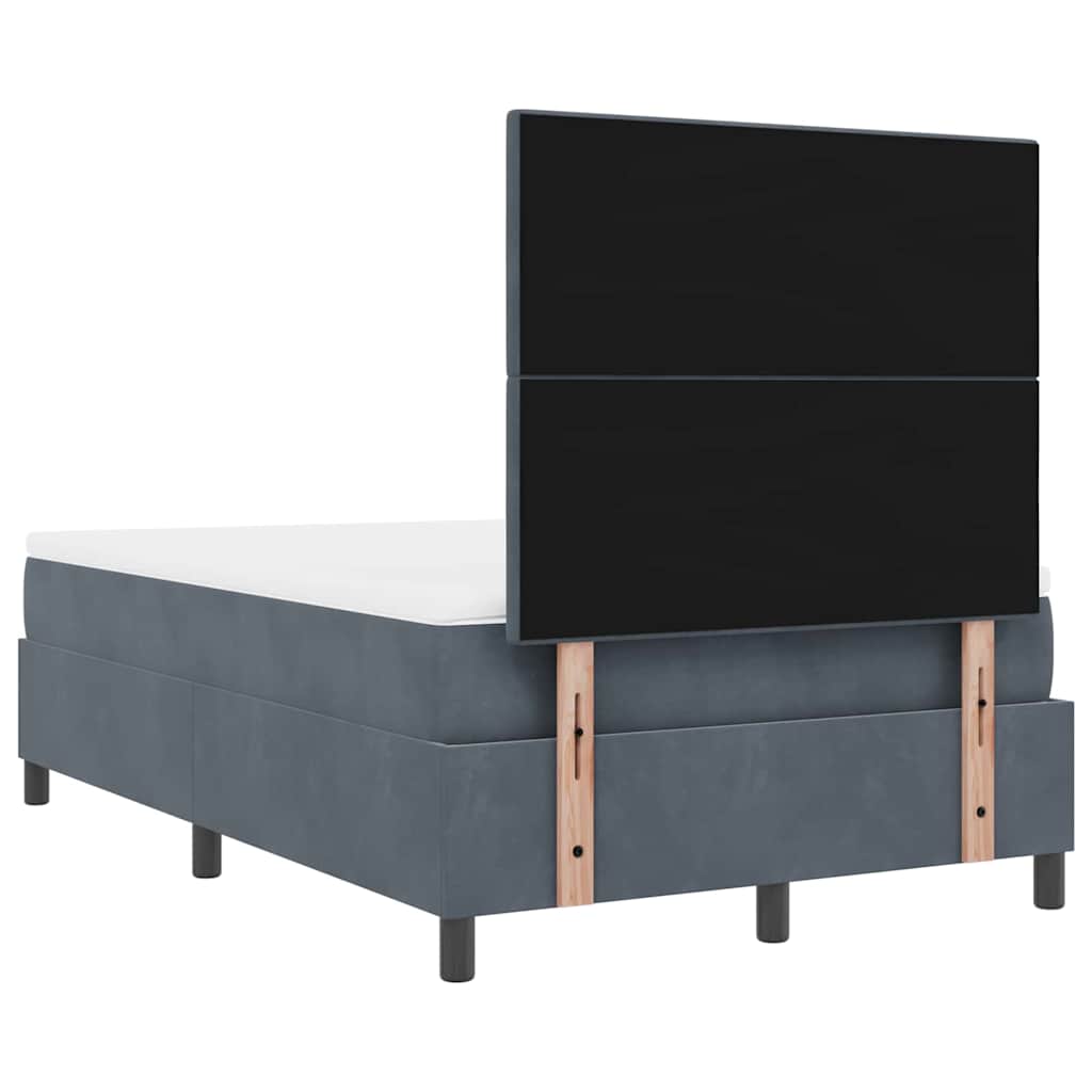 LED Box Spring Krevet Tamno siva 120 x 200 cm Baršun