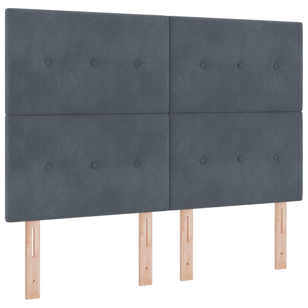 LED Box Spring Krevet Tamno siva 140 x 200 cm Baršun