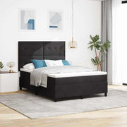 LED Box Spring Krevet s uzglavljem Crna 160 x 200 cm Baršun