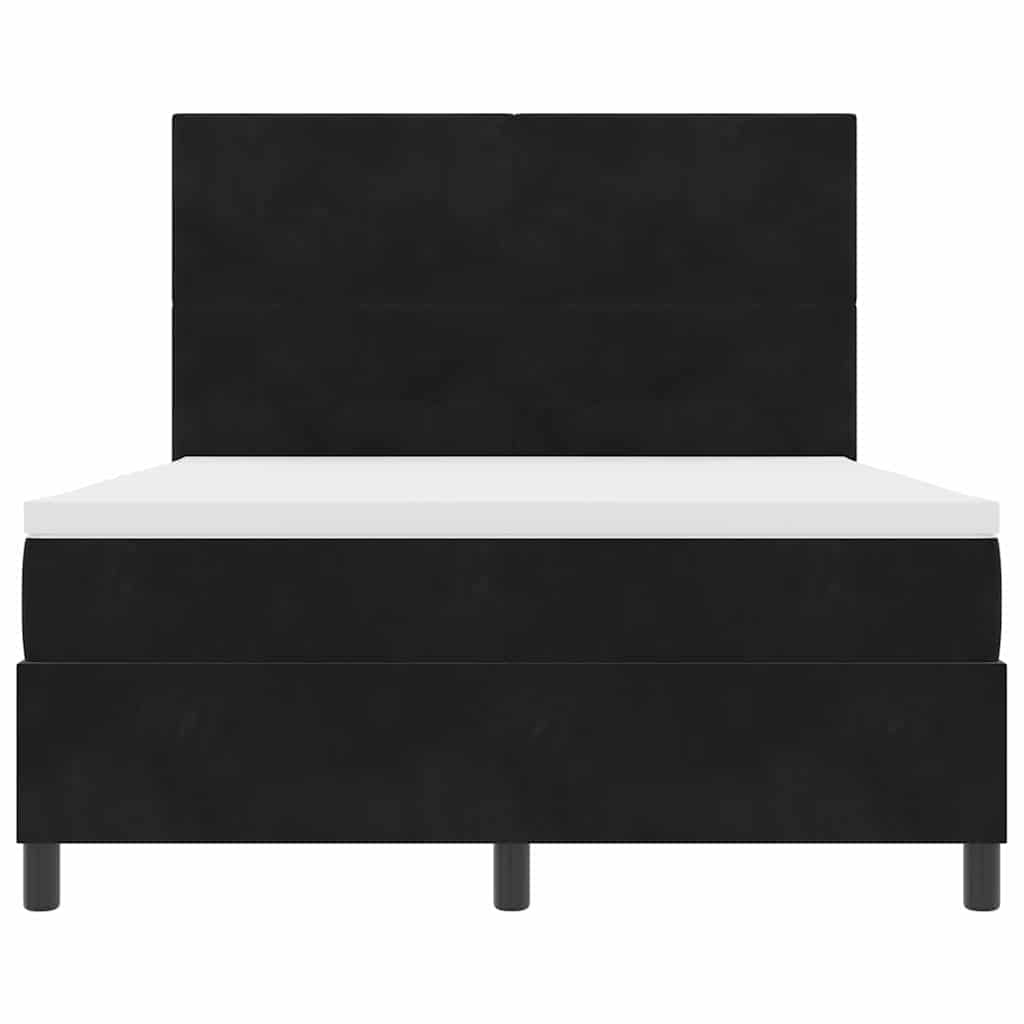 LED Box Spring Krevet s uzglavljem Crna 160 x 200 cm Baršun