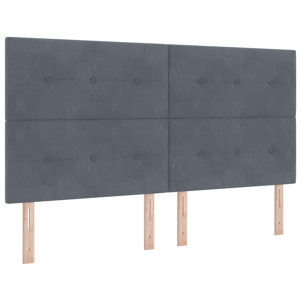 LED Box Spring Krevet Tamno siva 180 x 200 cm Baršun