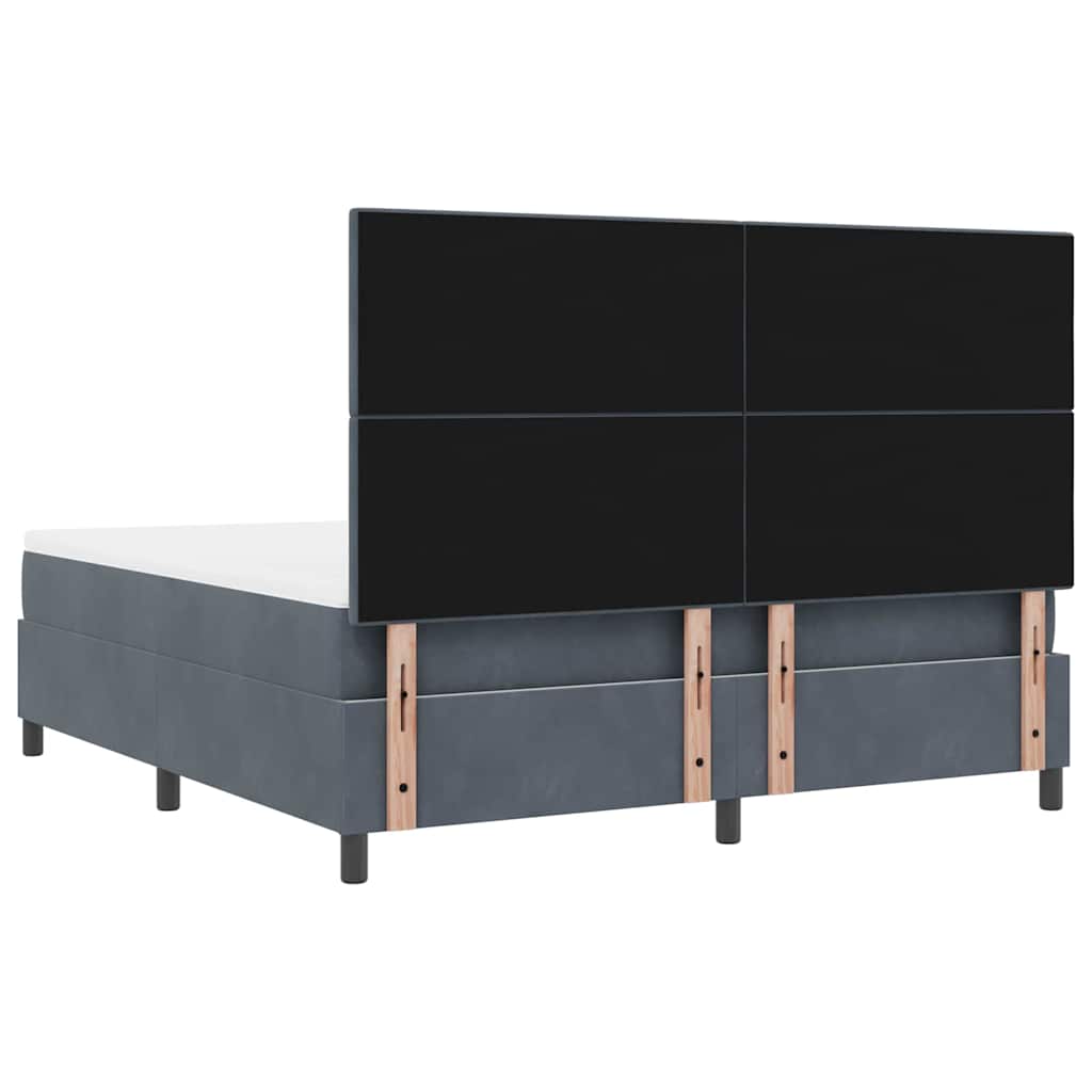 LED Box Spring Krevet Tamno siva 180 x 200 cm Baršun