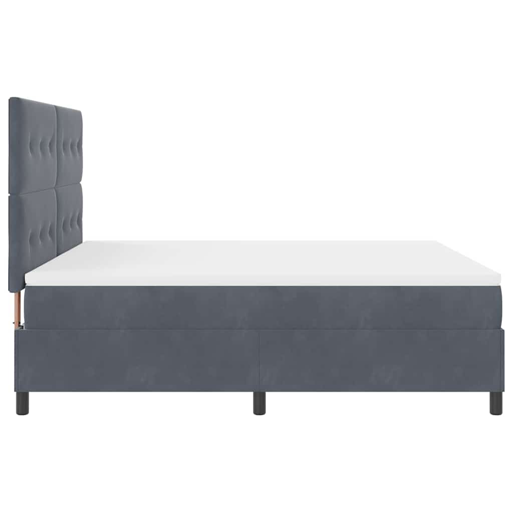 LED Box Spring Krevet Tamno siva 180 x 200 cm Baršun