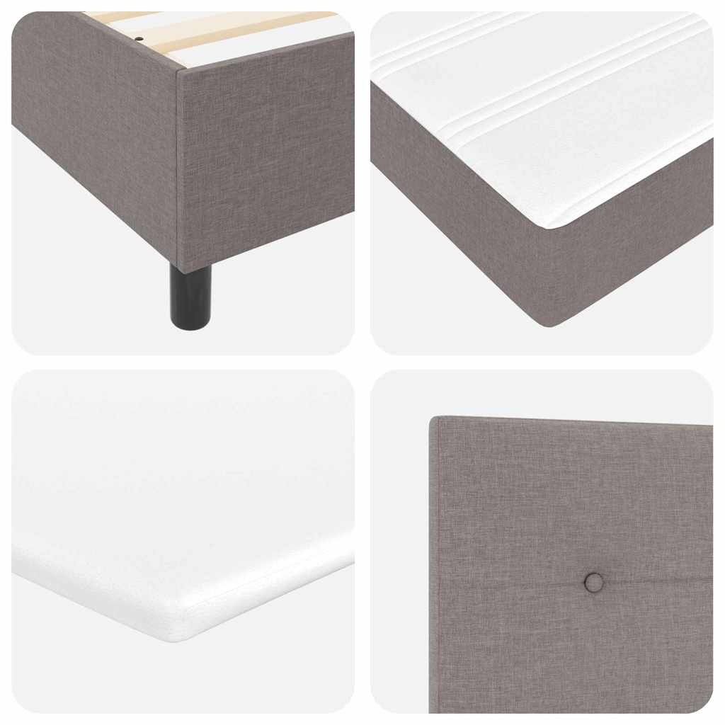 LED Box Spring Krevet s jastukom Sivo-smeđa 80 x 200 cm tkanina
