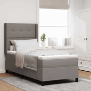 LED Box Spring Krevet s jastukom Sivo-smeđa 80 x 200 cm tkanina
