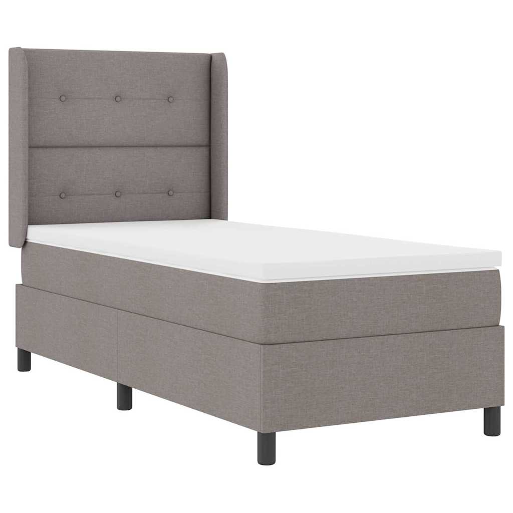 LED Box Spring Krevet s jastukom Sivo-smeđa 80 x 200 cm tkanina