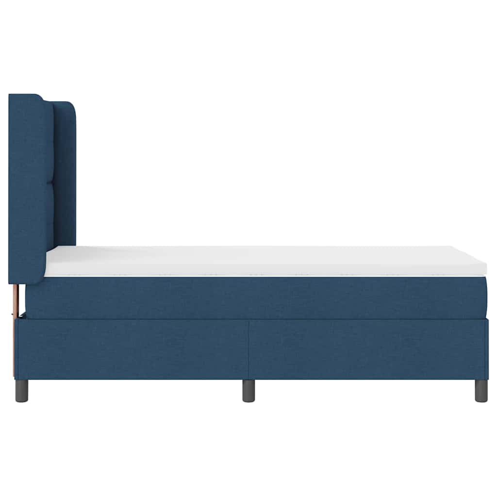 LED Box Spring Krevet s uzglavljem Plava 80 x 200 cm tkanina