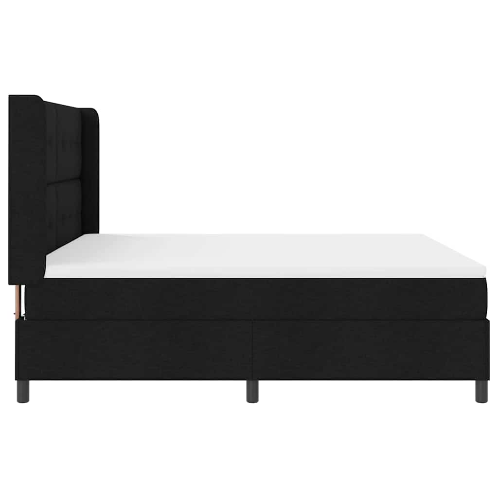 LED Box Spring Krevet s uzglavljem Crna 180 x 200 cm tkanina