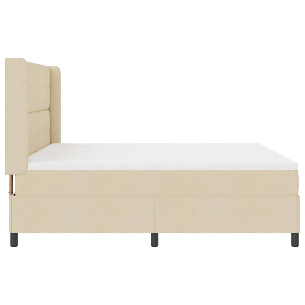 LED Box Spring Krevet s uzglavljem Krema 180 x 200 cm tkanina