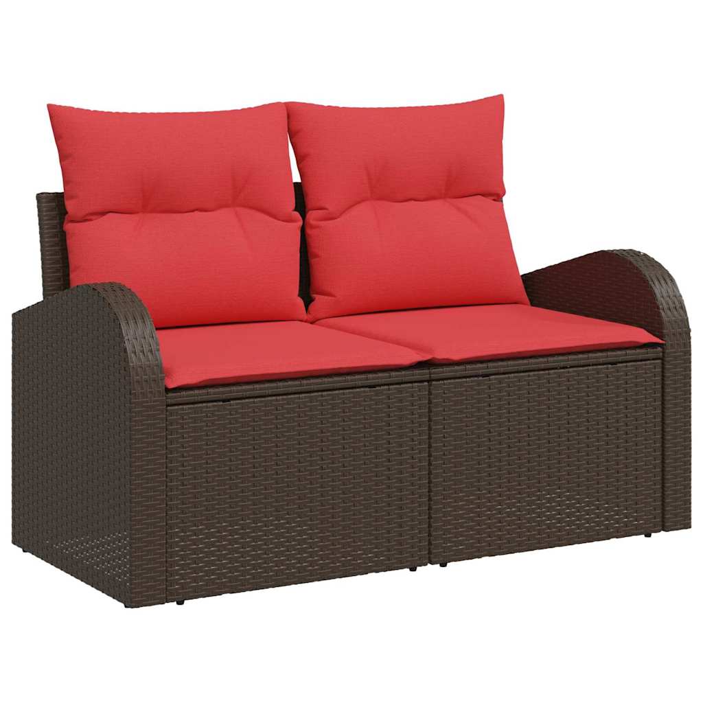 Set sofe s jastukom s pohranom 9 pcs Bež i Crvena poliratan