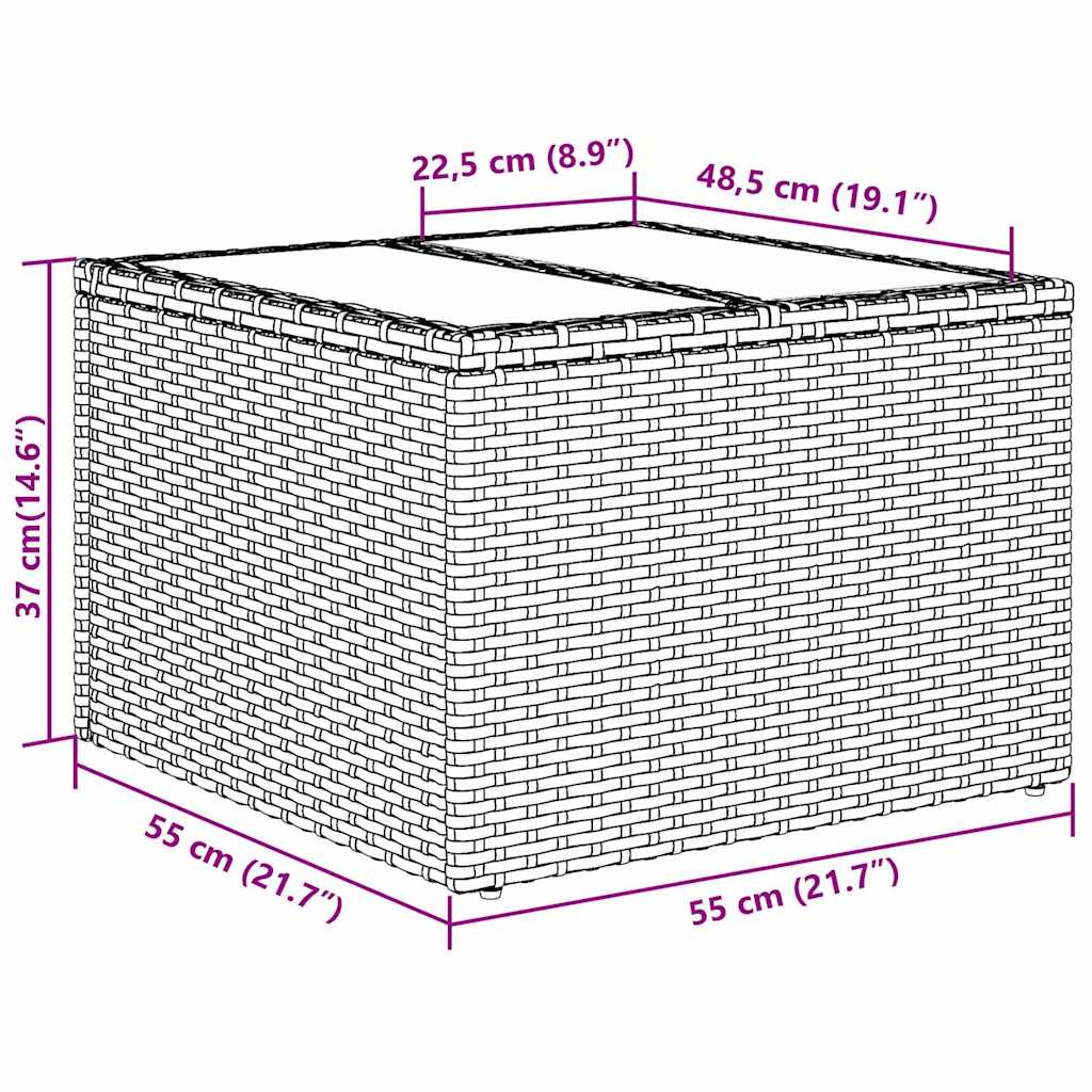 Sjedeća garnitura za vrt 7 pcs Crna 234 x 124 x 85 cm