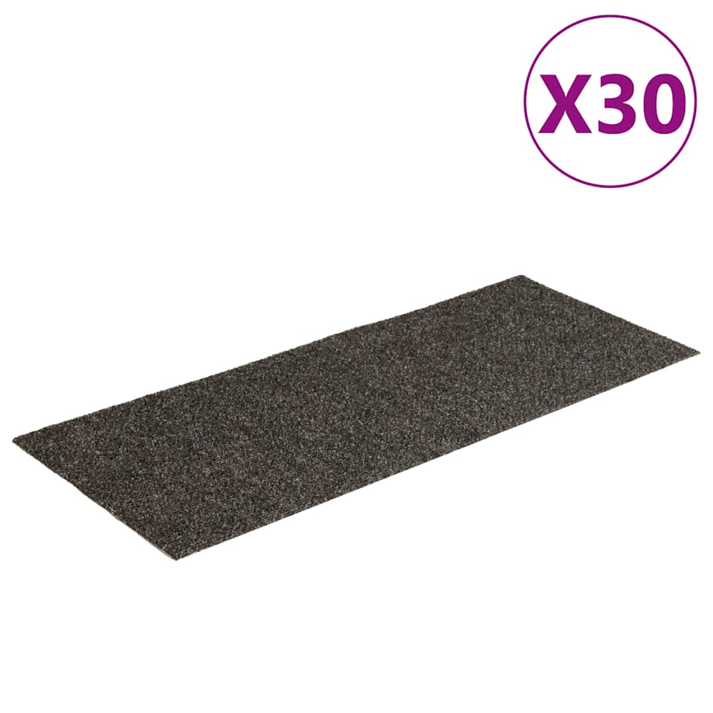 Prostirke za stepenice samoljepljive 30 kom 60x25 cm antracit pravokutne