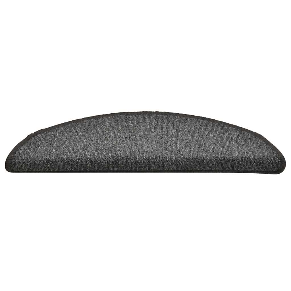 Prostirke za stepenice 30 kom 56x17x3 cm tamno sive poluokrugle