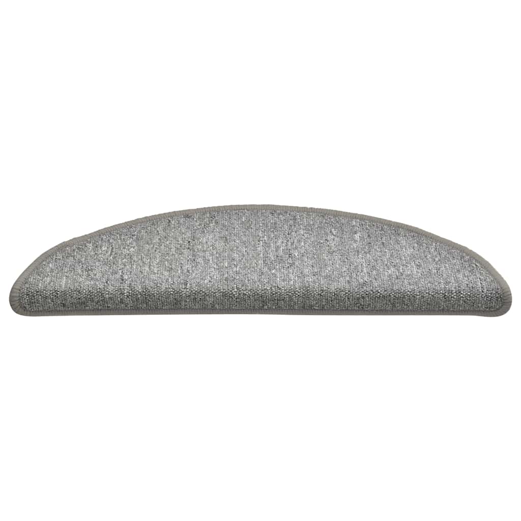Prostirke za stepenice 30 kom 56x17x3 cm svijetlo sive poluokrugle