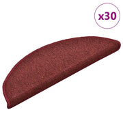Prostirke za stepenice 30 kom 56x17x3 cm Bordo poluokrugle