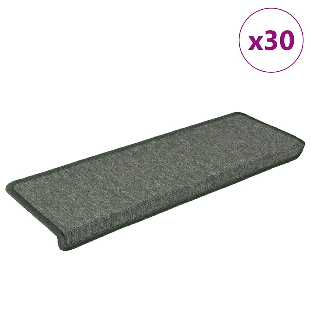 Prostirke za stepenice 30 kom 65x21x4 cm tamnozelene pravokutne rubove