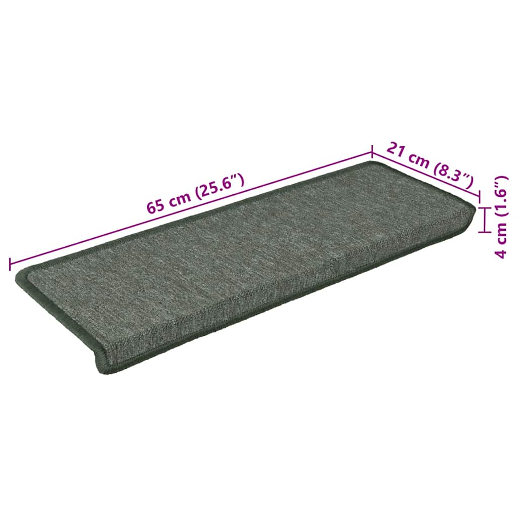 Prostirke za stepenice 30 kom 65x21x4 cm tamnozelene pravokutne rubove