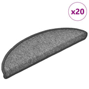 Prostirke za stepenice 20 kom 56x17x3 cm tamno sive poluokrugle