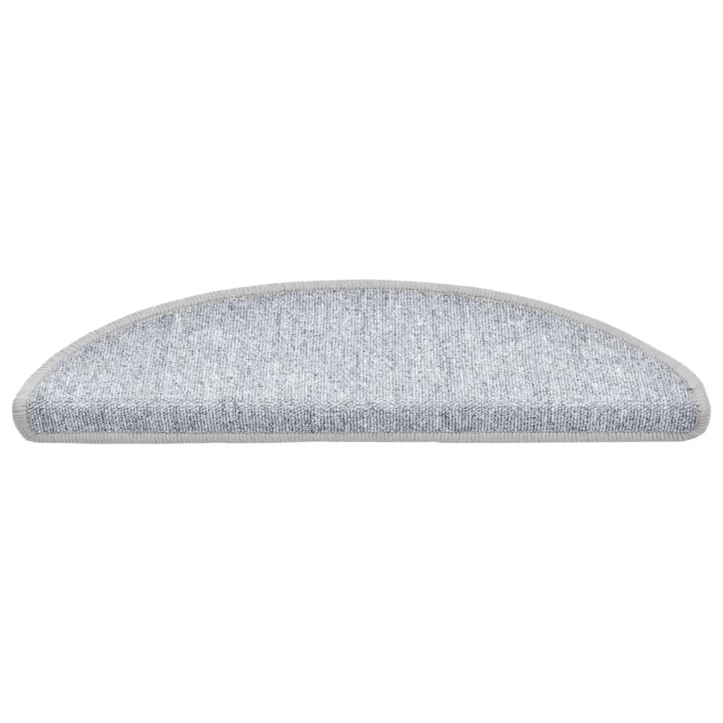 Prostirke za stepenice 20 kom 56x17x3 cm svijetlo sive poluokrugle