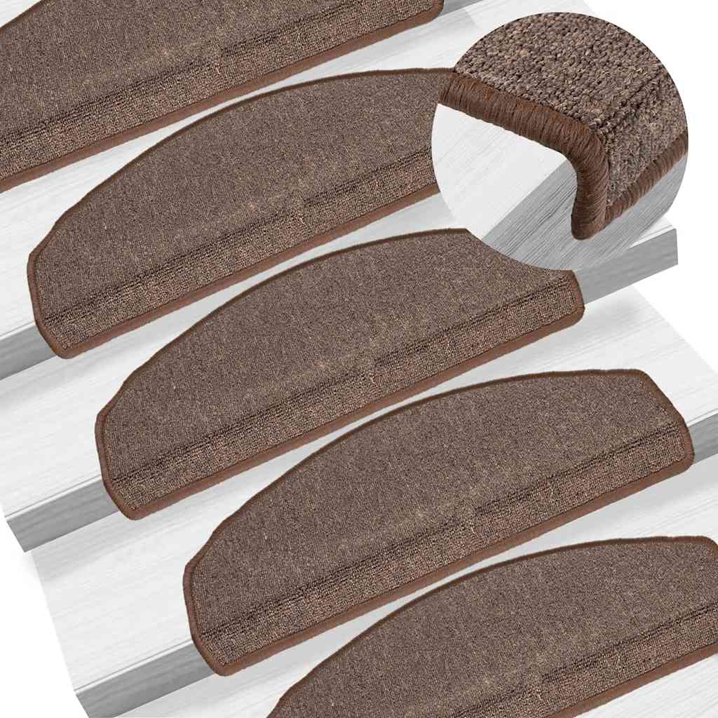 Prostirke za stepenice 20 kom 65x24x4 cm boje kave, poluokrugle, velike