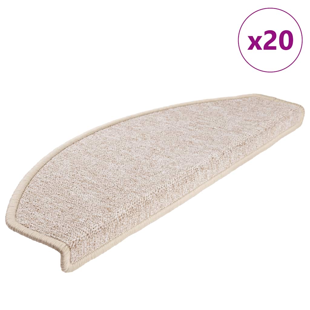 Prostirke za stepenice 20 kom 65x24x4 cm taupe poluokrugle velike