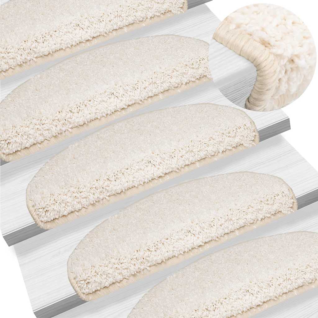 Prostirke za stepenice 30 kom 65x21x4 cm Bijele poluokrugle velike