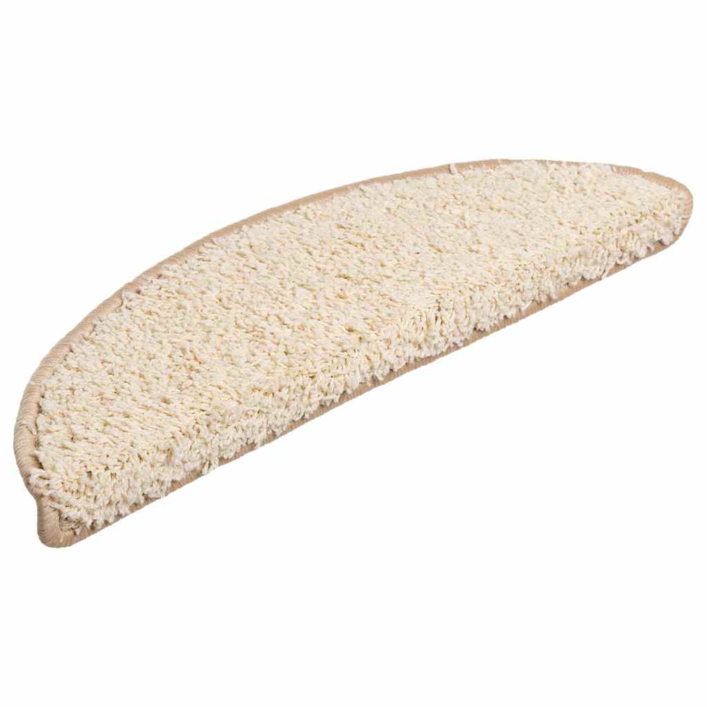 Prostirke za stepenice 20 kom 56x17x3 cm krem poluokrugle