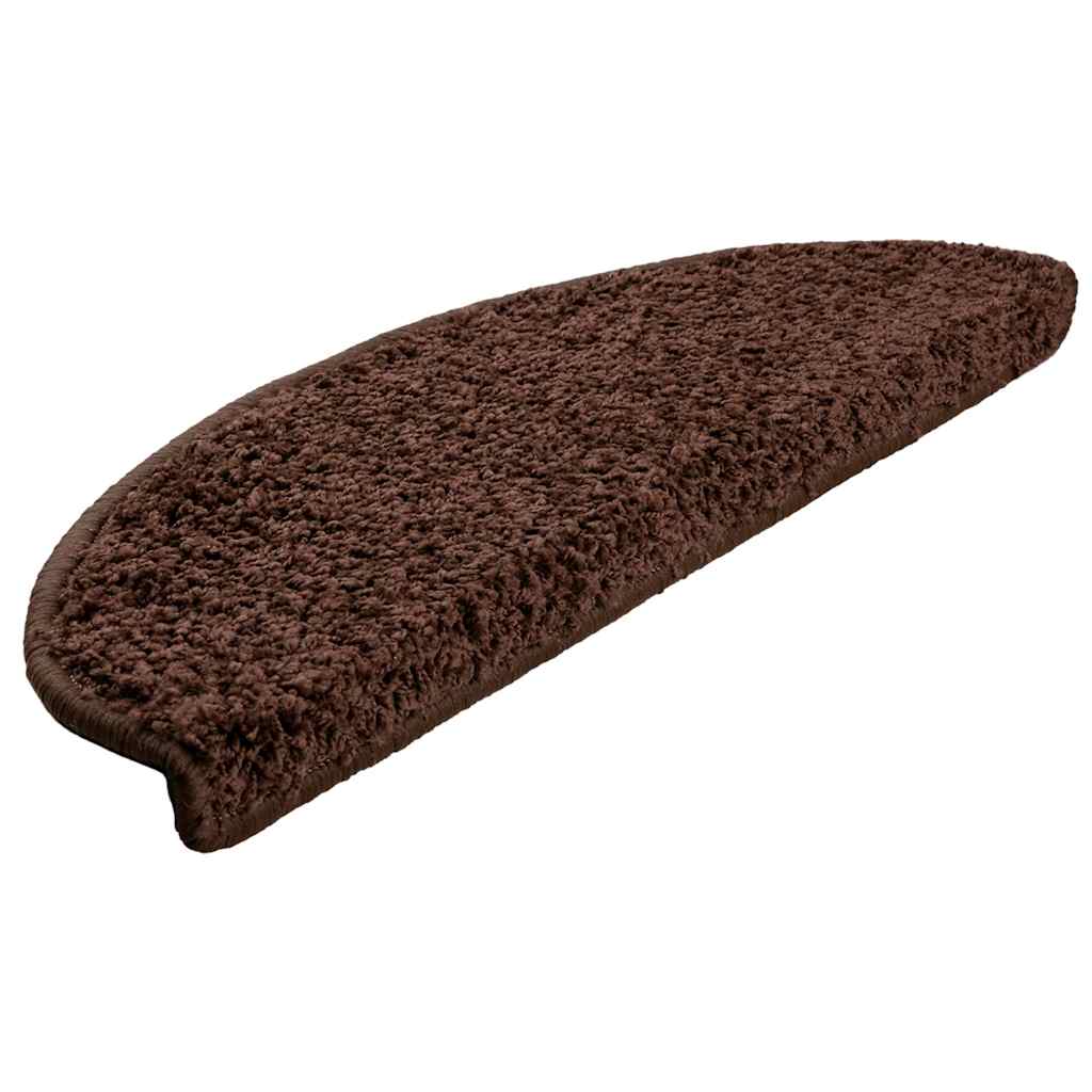 Prostirke za stepenice 20 kom 65x21x4 cm Smeđe poluokrugle velike
