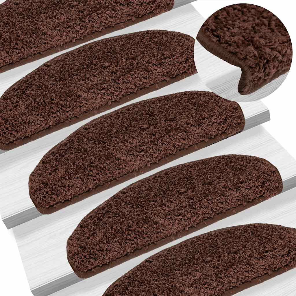 Prostirke za stepenice 20 kom 65x21x4 cm Smeđe poluokrugle velike