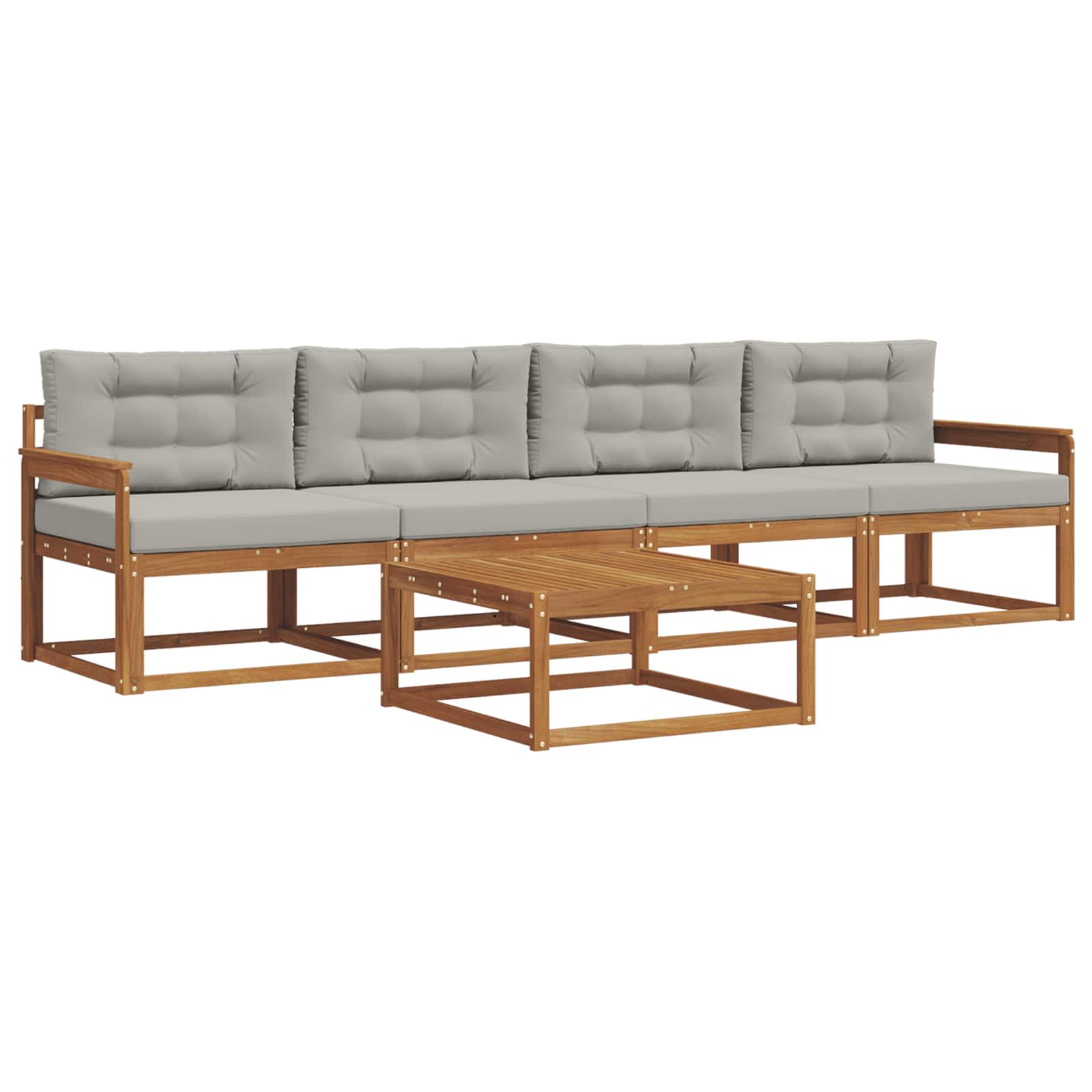 Set vanjskih sofa 5 pcs Prirodna i svijetlo siva