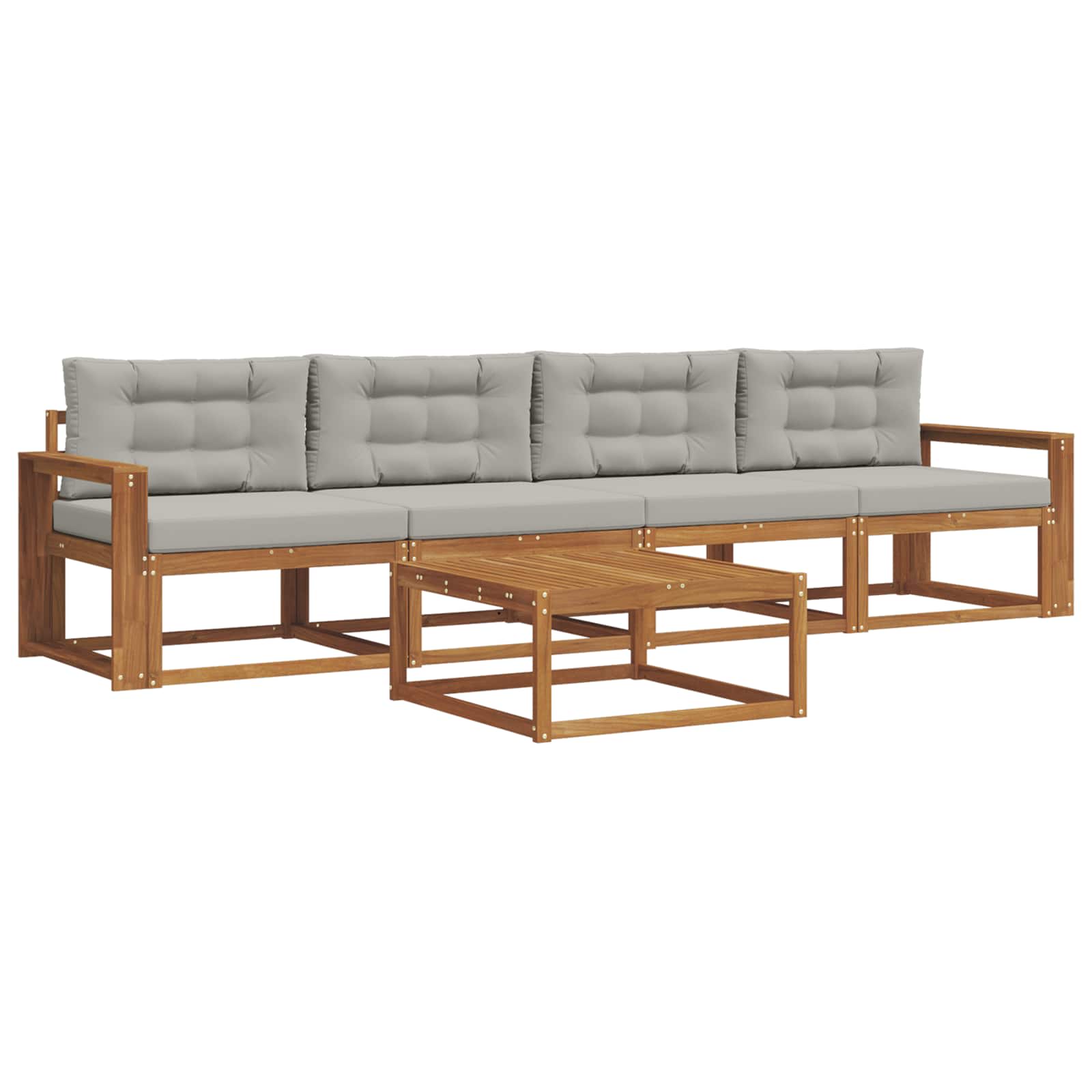 Set vanjskih sofa 5 pcs Prirodna i svijetlo siva