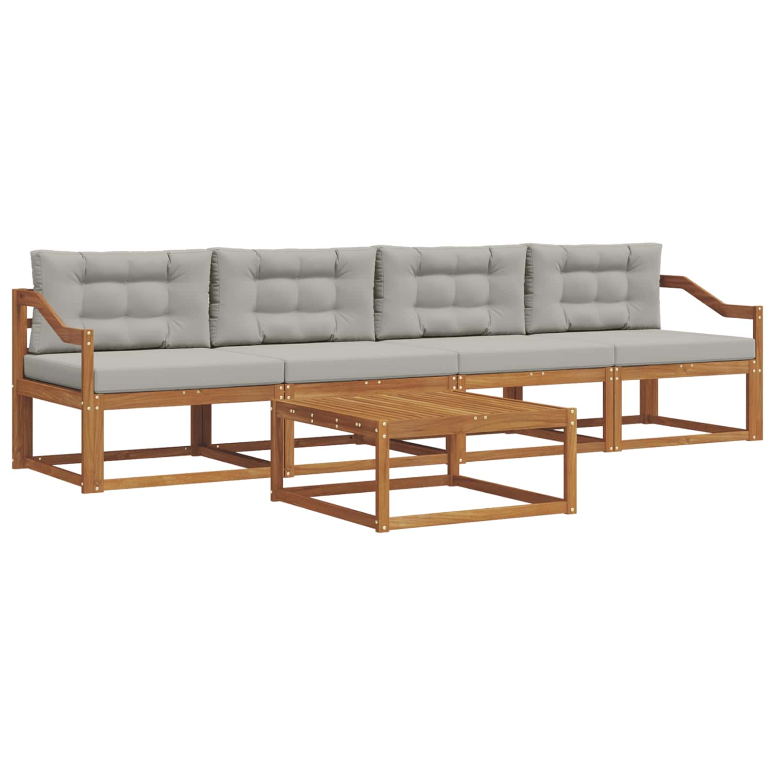 Set vanjskih sofa 5 pcs Prirodna i svijetlo siva