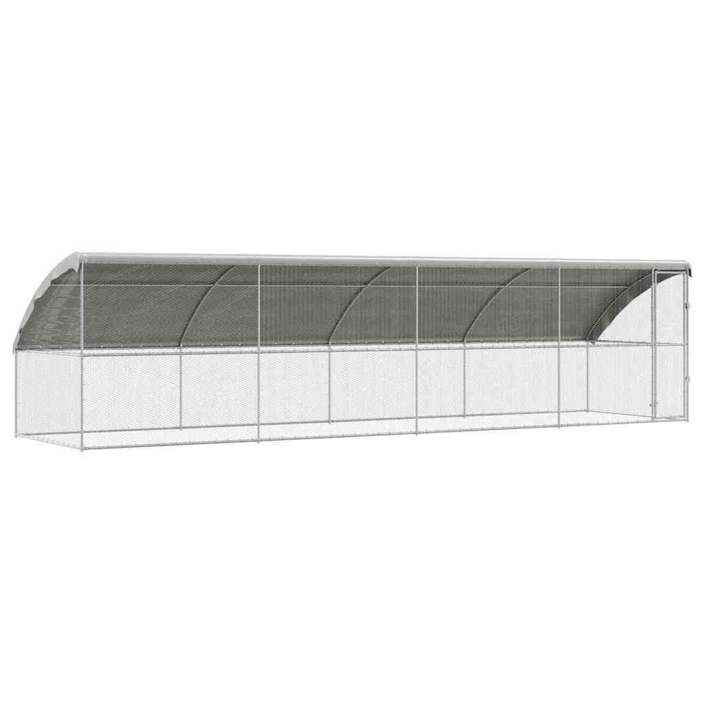 Kavez za piliće 4 pcs Srebrno 800 x 200 x 200 cm Cinkani čelik