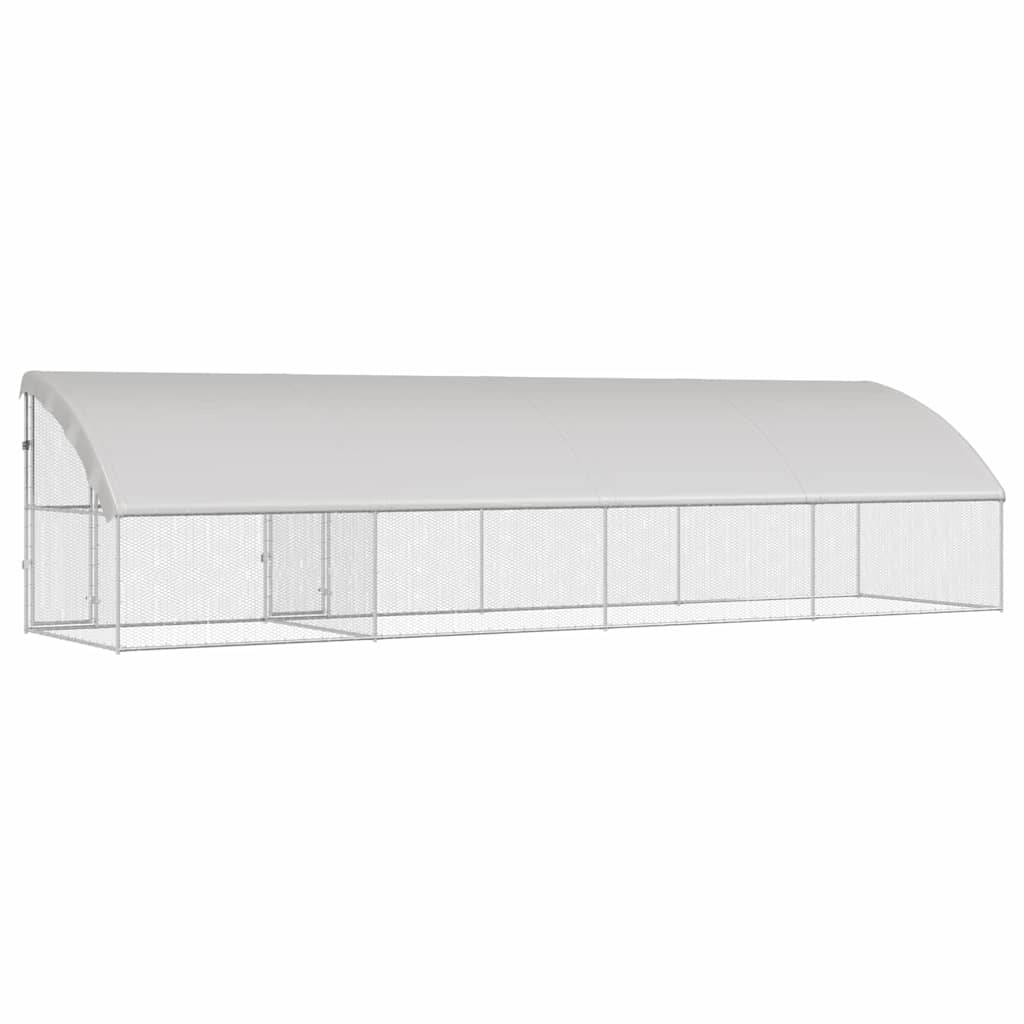 Kavez za piliće 4 pcs Srebrno 800 x 200 x 200 cm Cinkani čelik