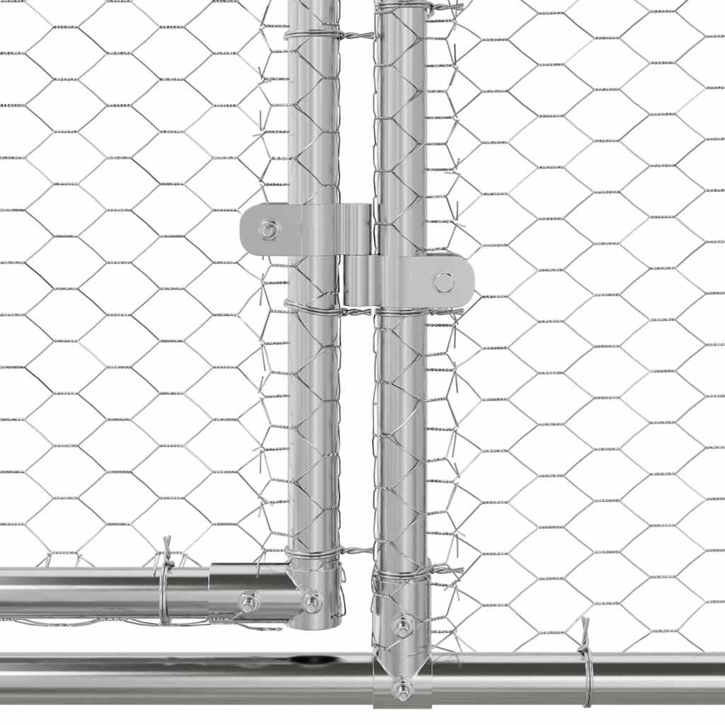 Kavez za piliće 2 pcs Srebrno 400 x 200 x 200 cm Čelik i PE