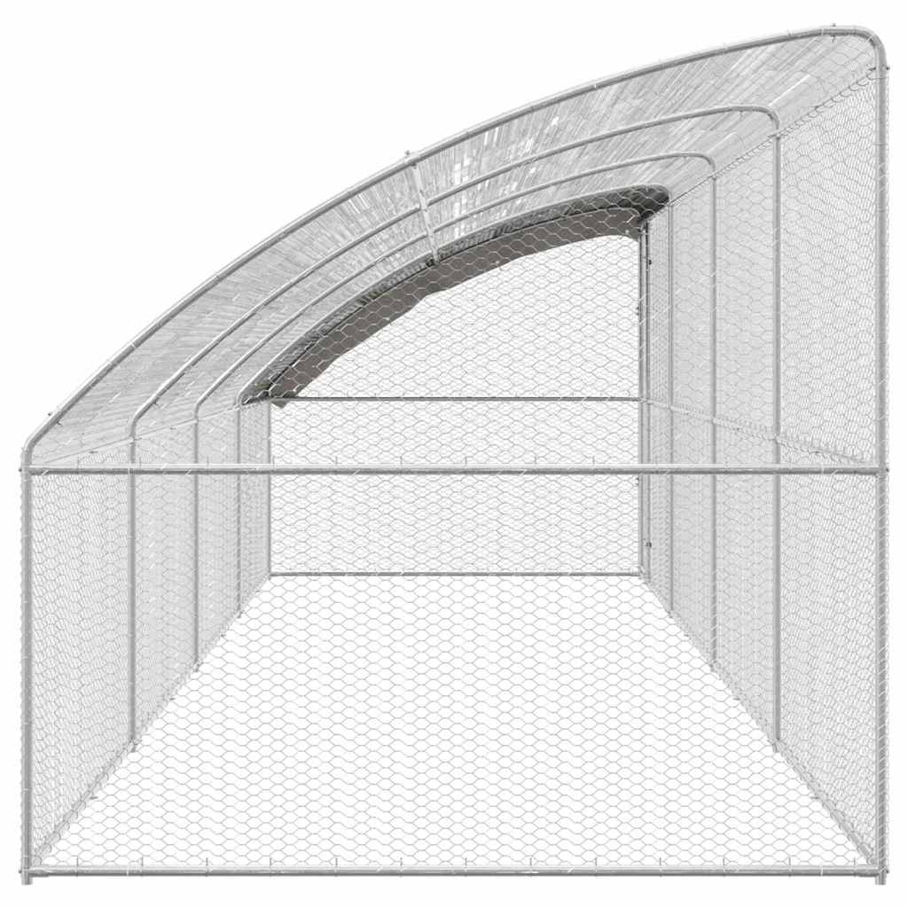 Kavez za piliće 4 pcs Srebrno 800 x 200 x 200 cm Čelik i PE