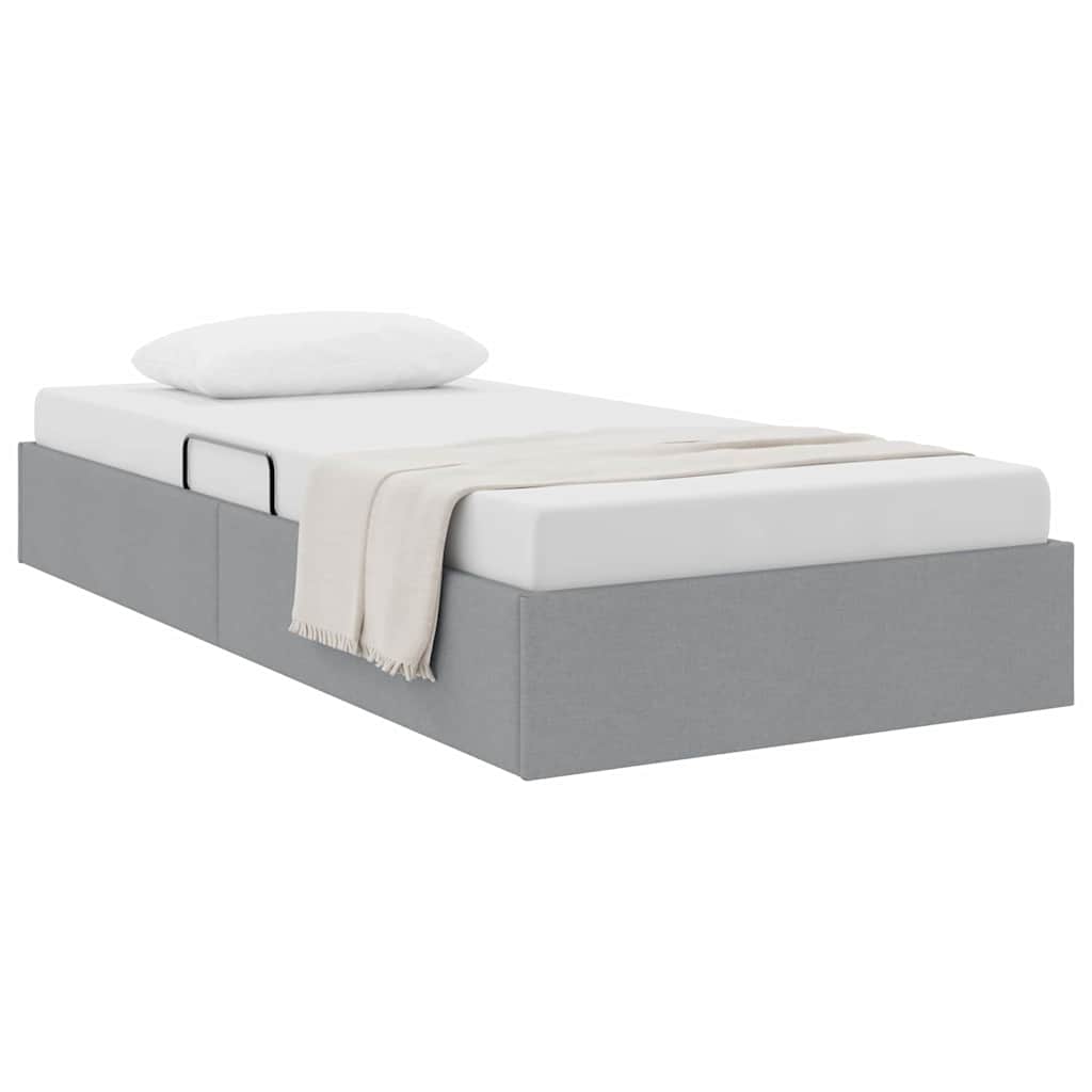 Krevet s od storage Svijetlo siva 203 x 100 cm tkanina