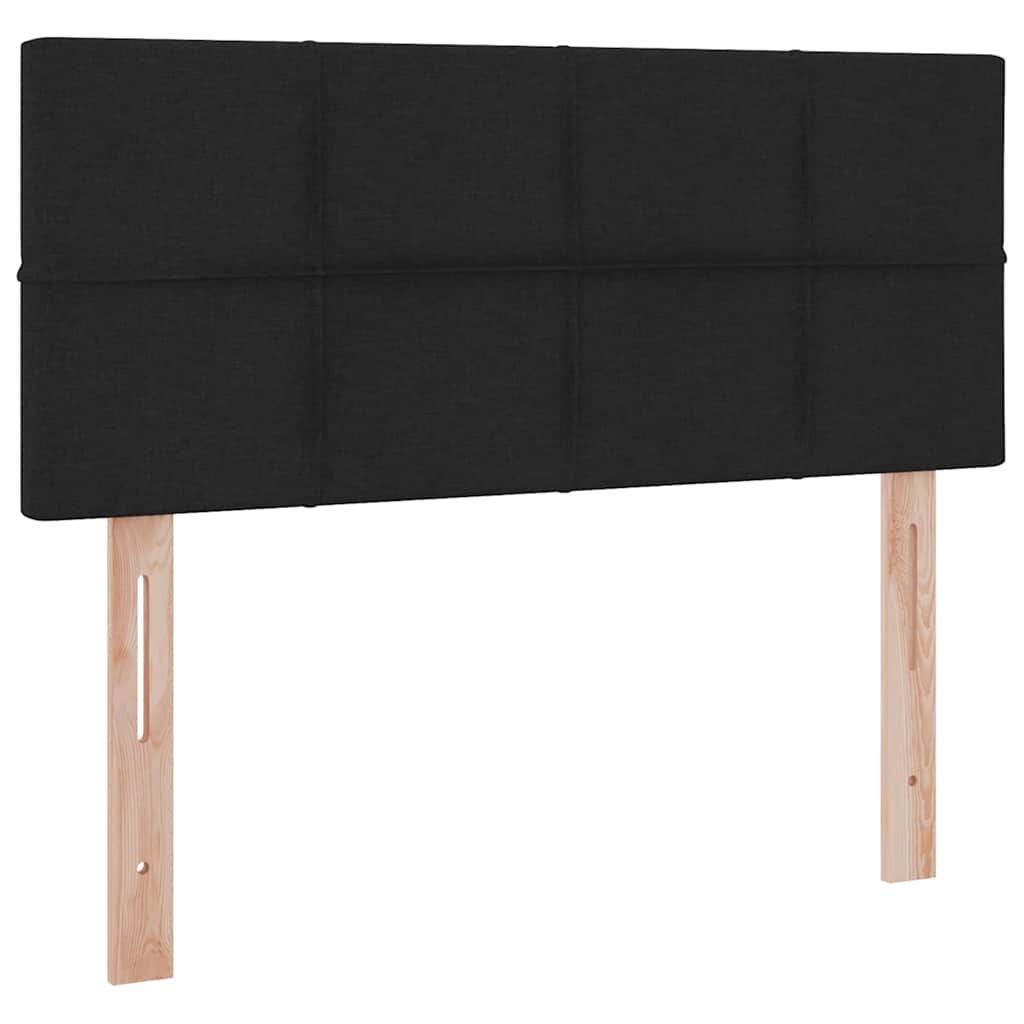 LED krevet za pohranu s madracem Crna 120 x 200 cm Tkanina