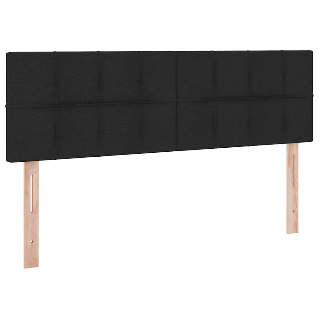 LED krevet za pohranu s madracem Crna 140 x 200 cm Tkanina